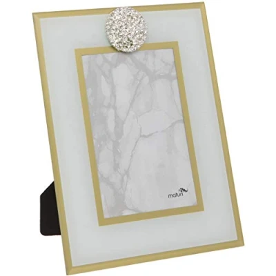 Image de Maturi Cadre Photo en Verre avec Strass et Bord Doré 10 x 15 cm