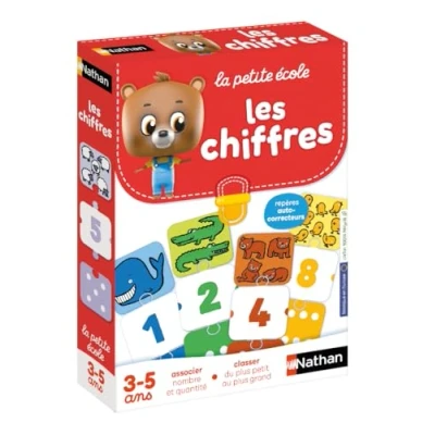 Image de Nathan La Petite Ecole, Les Chiffres Associer Nombre et Quantité Apprendre À Compter Jeu Educatif Coffret de 6 Jeux Progressifs Pour Enfants 3 à 5 ans