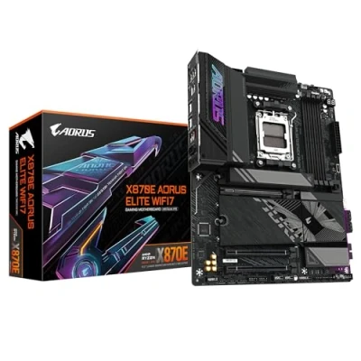 Image de GIGABYTE Carte mère X870E A Elite WIFI7 Prend en Charge Les processeurs AMD Ryzen 9000, VRM numérique 16+2+2 Phases, jusqu&#039;à 8000MHz DDR5 (OC), 3xPCIe 5.0, Wi FI 7, LAN 2.5GbE, USB 4