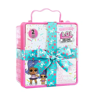 Image de L.O.L. Surprise! Édition limitée Deluxe Present Surprise. Cadeau soirée Pyjama &amp; 2 Poupées Exclusives, Tenues de Mode. Série 2, Collection pour Filles garçons, 3 Ans +
