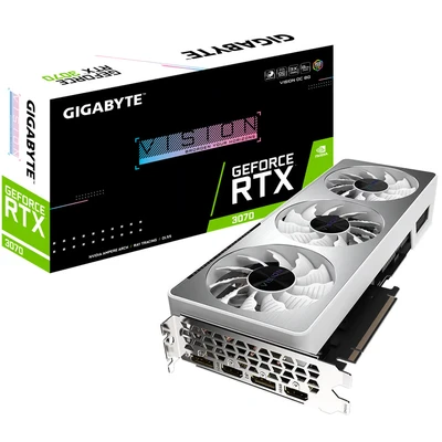 Image de Gigabyte GeForce RTX 3070 Vision OC 8G (rev. 2.0) NVIDIA 8 Go GDDR6 Gris