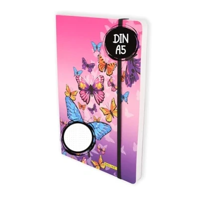 Image de Online Bullet journal intime à pois avec bande élastique, papier FSC 120 g/m², 144 pages intérieures, carnet de notes couverture souple, pour notes, croquis, lettrage