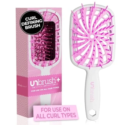 Image de FHI Heat UNbrush Plus Brosse à cheveux bouclés pour un démêlage doux et efficace sur les types de humides ou secs fragiles démêlante avec 84 poils UltraFlex, ultra légère, ventilée,