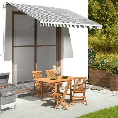 Image de VidaXL Tissu de remplacement pour auvent Anthracite et blanc 3,5x2,5 m