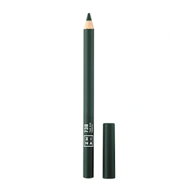 Image de 3INA MAKEUP The Eye Pencil 738 Vert foncé Crayon pour les Yeux Formule Longue Durée Texture Crémeuse Couleur Intense Facile à Appliquer Estompe Intégrée Vegan Cruelty Free