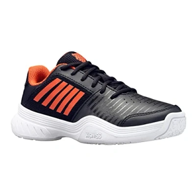Image de K Swiss Performance Court Express Omni Chaussure de Tennis, Noir Jais Orange épicé Blanc, 35 EU Étroit