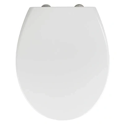 Image de WENKO Abattant WC 2 en 1 Delos Family avec réducteur Enfant intégré Lunette intégrée Frein de Chute Installation Facile Duroplast antibactérien et résistant 37,5 x 44,5 cm Blanc