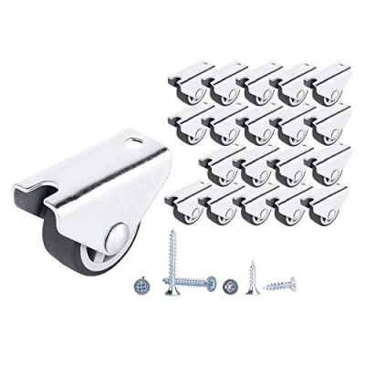 Image de (Paquet de 20 pièces) Roulettes fixes en caoutchouc robustes 30 mm non pivotantes pour chariot table meubles (20)