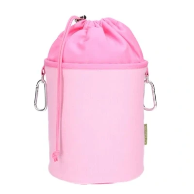 Image de trendfinding Sac à Pinces Linge en Tissu Canvas avec 2 mousquetons pour 200 Linge, Extra Grand et Solide, Rose Pink