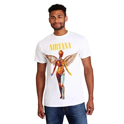 Image de Old Glory T Shirt Nirvana Utero, Blanc, S