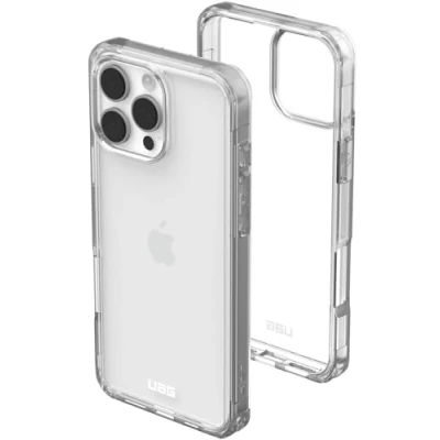 Image de Urban Armor Gear Plasma Case Compatible Apple iPhone 16 Pro Max Coque (Compatible avec Le Chargement sans Fil, pour téléphone Portable résistante aux Chutes, Bord surélevé) Ice (Transparent)