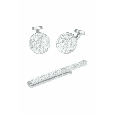 Image de Kuzzoi SET Structured Boutons de manchette, Homme, Taille: One Size, Silber