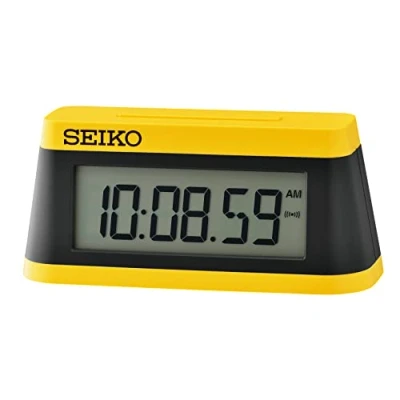 Image de Seiko Réveil LCD Jaune/Noir Rectangulaire