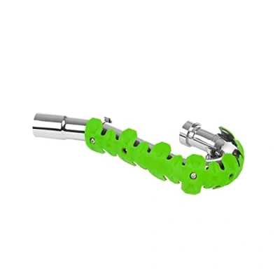 Image de POLISPORT 8483700005 Protection d&#039;échappement universelle ARMADILLO HEAD 40cm pour moto 4 temps alliant acier inoxydable et élastomère léger résistant aux hautes températures en couleur vert