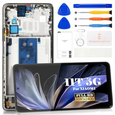 Image de Écran LCD TFT pour Xiaomi 11T 5G Pro Remplacement de l&#039;écran 21081111RG 2107113SG Tactile Digitizer Assemblée Kits réparation (noir, avec cadre)