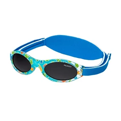 Image de Kiddus Lunettes de soleil Polarisées Premium pour bébé, garçon, fille. 0 mois à 2 ans. Protection Solaire UV400. Pont nez en Silicone. Bande réglable Neoprène