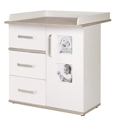 Image de Commode à langer ROBA Moritz 3 tiroirs et 1 porte Blanc