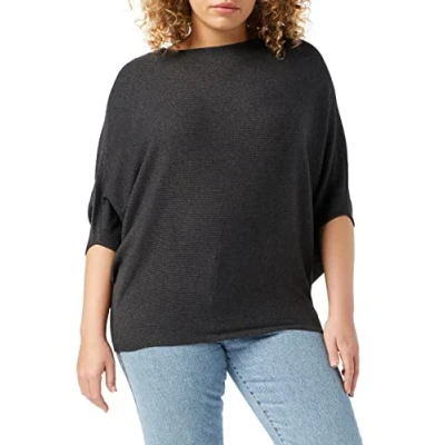 Image de JDY Behave Batsleeve Pullover, Femme, Taille: Medium, Dark grey melange