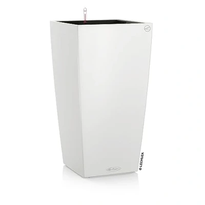 Image de Lechuza Pot de Fleurs d’Extérieur et d&#039;Intérieur Color Cubico Réserve d&#039;Eau Intégrée Coloris Blanc 40 x 75 cm