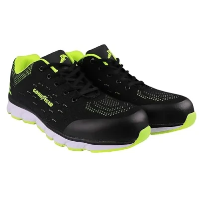 Image de Goodyear Workwear GYSHU1571 Hommes Sans Métal Composite Orteil Résistant À La Perforation Entraînement De Sécurité Au Travail S1P/SRA, Noir Vert, 41 EU
