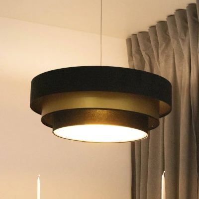 Image de Lampe suspendue Triniti Noir/Or 1XE27 H: 102cm Ø 60cm Dimmable