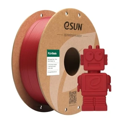 Image de eSUN PLA Filament 1.75mm, Basic Précision Dimensionnelle +/ 0.05mm, Bobine de 1KG (2.2 LBS) Rapide pour 3D Imprimantes,Rouge Foncé