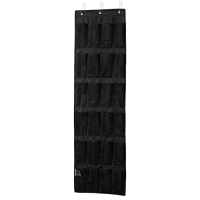 Image de Amazon Basics Rangement suspendu de porte avec 24 poches, noir, 47 x 6.3 165 cm