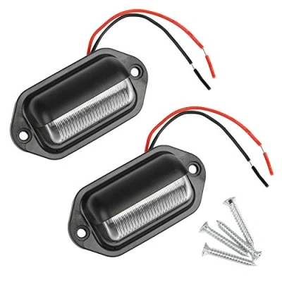 Image de Thlevel 2PCS LED Eclairage Plaque Immatriculation Étanche 6 SMD Feux Arrière Lampe de d’Immatriculation pour 12V/ 24V Camion Camionnette Remorque Voiture Véhicule Caravane