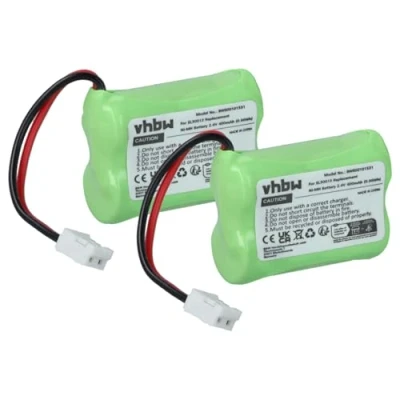 Image de vhbw 2X Batteries Téléphone Fixe sans Fil (400mAh, 2,4V, NiMH) Compatible avec Simvalley Retro Dect PX1714 675
