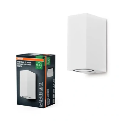 Image de OSRAM Applique d&#039;extérieur ENDURA Classic Square Updown, blanc, culot GU10 (max 35W), peut être équipée d&#039;une lampe normale ou intelligente, types down up/down, protection IP44