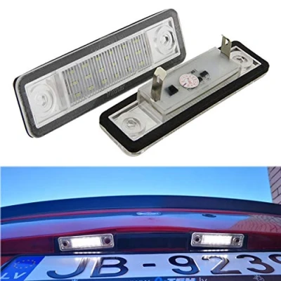 Image de VIGORFLYRUN PARTS LTD 2Pcs LED Lumière de Plaque d&#039;immatriculation, Canbus sans Erreur Blanc 6000K 18SMD pour Corsa B Astra F G for Vectra Omega