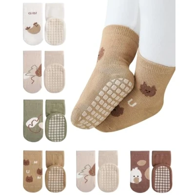 Image de Charmi Chaussettes Antiderapantes Bébé Fille 6 Pairs Poussin 3 5 Ans (Taille du Fabricant L)