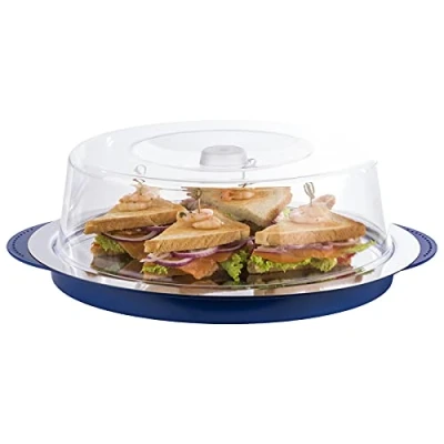 Image de APS Thermo Set 5 piece Ensemble de plateaux haute qualité composé d&#039;un bol stable, plateau en acier inoxydable, deux accumulateurs froid et d&#039;une hotte fraîcheur.