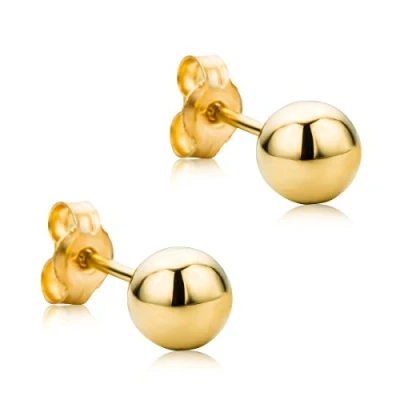 Image de Orovi Bijoux Femme, Boucles d&#039;Oreilles boules en Or Jaune Clou 9 Kt / 375