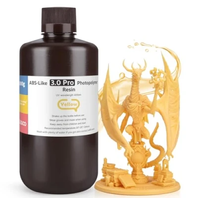 Image de ELEGOO Résine ABS Like 3.0 Pro pour Impression 3D Imprimante LCD MSLA DLP UV 405nm Photopolymère, Haute Précision, Résistance et Ténacité Améliorées, Jaune 1000G