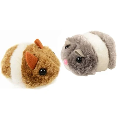 Image de WT DDJJK Poupée de bébé, Souris en Peluche Moelleuse Jouet interactif Mobile Vibrant Corde Traction pour Les Chats