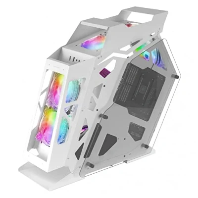 Image de MARSGAMING MC61 Boîtier PC Gaming Compact Micro ATX, ARGB Chroma, Double Vitrage Verre Trempé, Blanc, 4 Ventilateurs, 12 cm