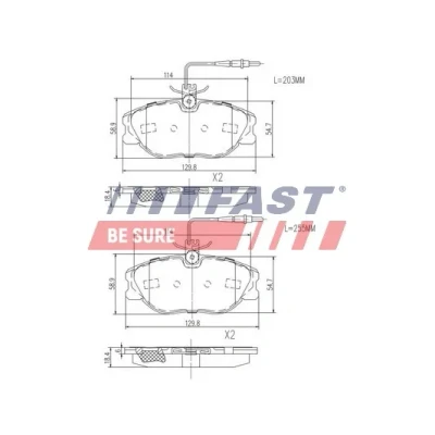 Image de FAST FT29054 Jeu de plaquettes frein Essieu avant avec palpeur d&#039;usure intégré PEUGEOT: Expert I Van, I, 806, CITROËN: Jumpy Van