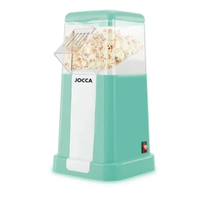 Image de Jocca Moule à Popcorn amusant turquoise sans huile Prêt en 3 minutes Compact et facile utiliser Livré avec verre doseur