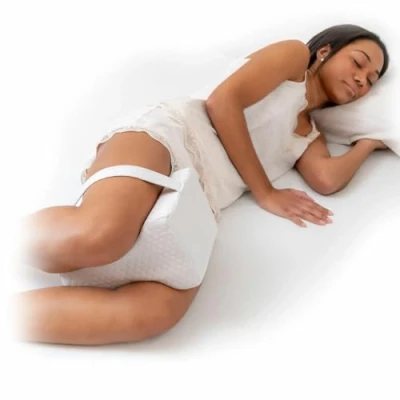 Image de InnovaGoods Oreiller Ergonomique pour Jambes Mousse Mémoire, Sangle Soutien, Design Papillon, Housse Lavable, Multi Positions, Gris, Polyester