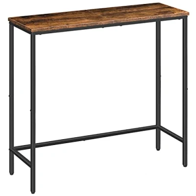 Image de HOOBRO Console Meuble, Table Fine, Petite de Présentation, d’Entrée, Bout Canapé, d&#039;Appoint, pour Couloir, Entrée, Salon, Style Industriel, Marron Rustique EBF75XG01