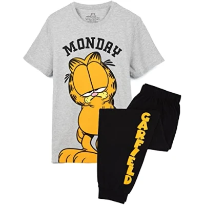 Image de Garfield Mens Pyjamas Adults Lazy Lundi Cat Movie T Shirt Pantalon PJS