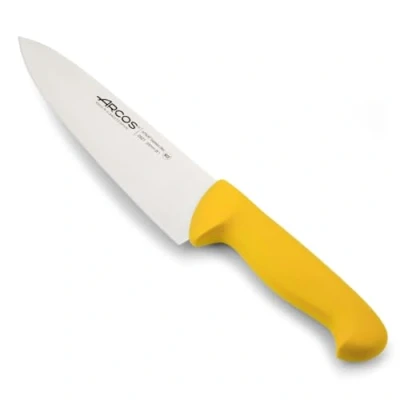 Image de Arcos Séries 2900 Couteau du Chef à Découper Lame Acier Inoxydable Nitrum 200 mm Manche Polypropylène Couleur Jaune