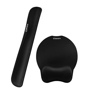 Image de Gimars Tapis de Souris avec Repose poignets pour Souris/Clavier Anti dérapant Accessoires Ordinateur
