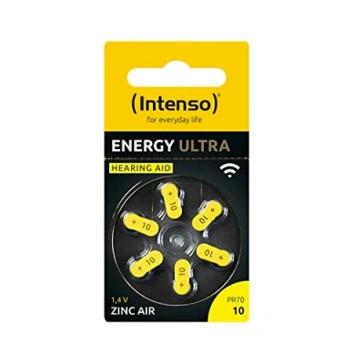 Image de Intenso Energy Ultra Lot de 6 Piles pour appareils auditifs, PR 70, Type 10