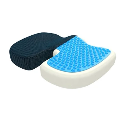 Image de bonmedico Coussin Chaise Bureau Orthopédique et Ergonomique en Mousse à Mémoire de Forme Standard, Bleu
