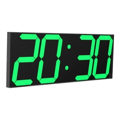 Image de CHKOSDA horloge numérique LED,Grande murale avec affichage LED de 18 pouces, 12/24 heures, la température et du calendrier (vert)