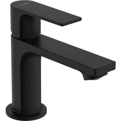 Image de Hansgrohe Mitigeur de Lavabo Rebris E, Hauteur Sous Bec 80 mm, Économie D&#039;Énergie (Coolstart), Robinet avec Tirette et Vidage, Noir Mat, 72553670
