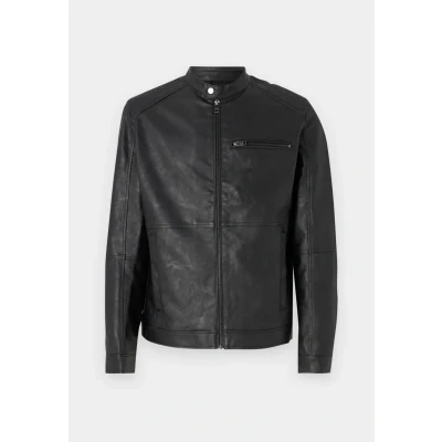 Image de Jack &amp; Jones Jjedylan Biker Jacket Veste en similicuir, Homme, Taille: Small, Schwarz