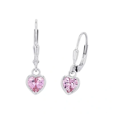 Image de Prinzessin Lillifee Boucles d&#039;oreilles pour enfants en argent sterling 925, avec zircone synthétique, 2,1 cm, rose, cœur, livrée dans une boîte cadeau, 9081905